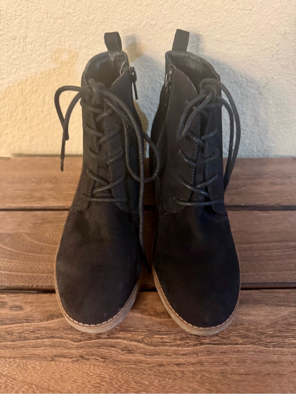 Style & Co. Rizio Black Lace-Up Ankle Booties